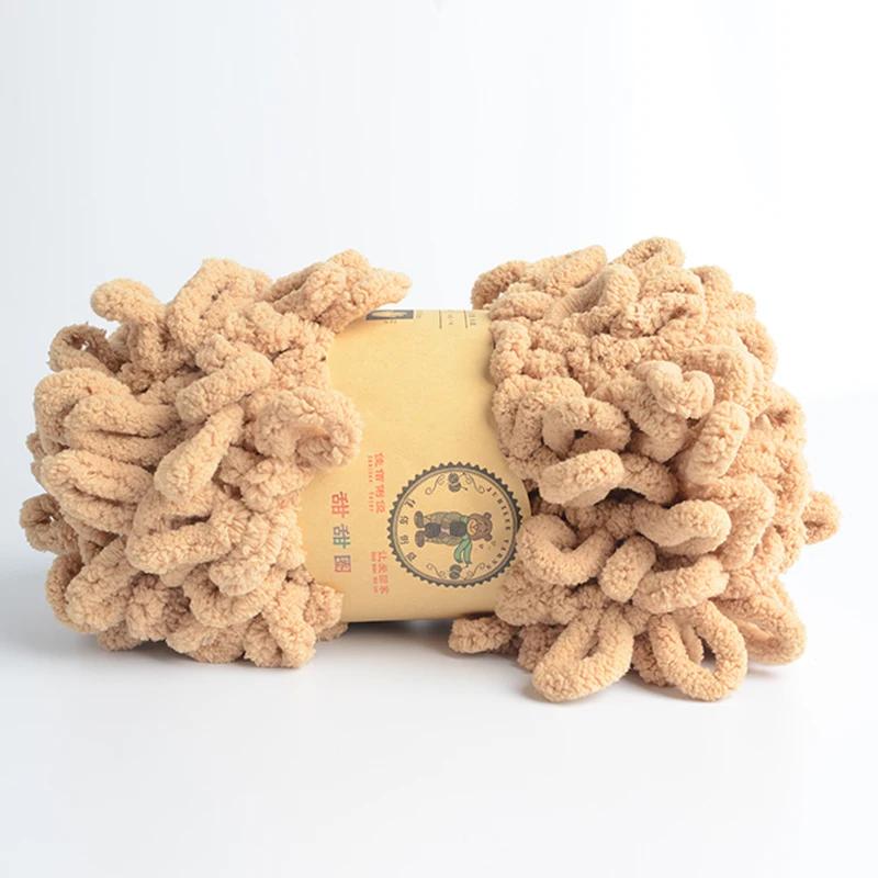 500g/Lot Hand Knitting Finger Loop Yarn Crochet Super Warm Puffy Circle Cotton Braided Rope Puffy Smart Polyester Sock Toy