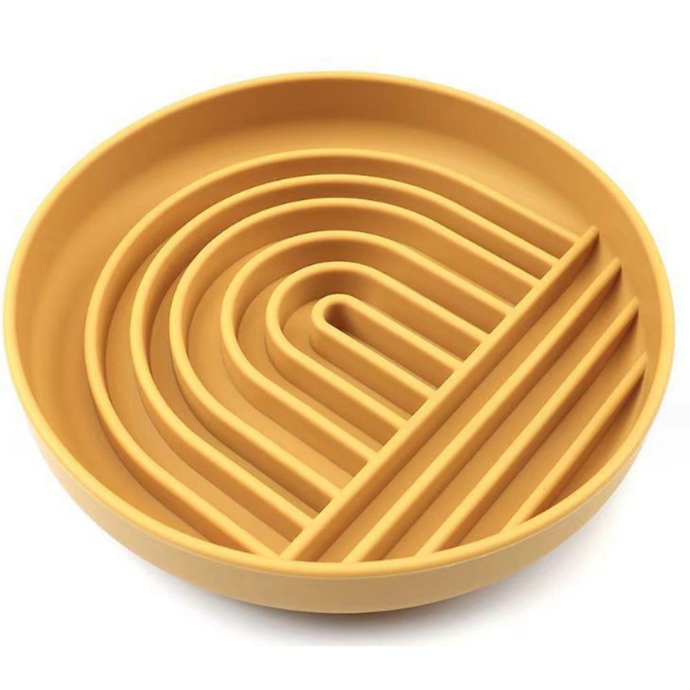 

Silicone Dog Food and Water Bowl Non-stick Dog Distraction Pad Dog Slow Food Bowl Indoor жёлтый