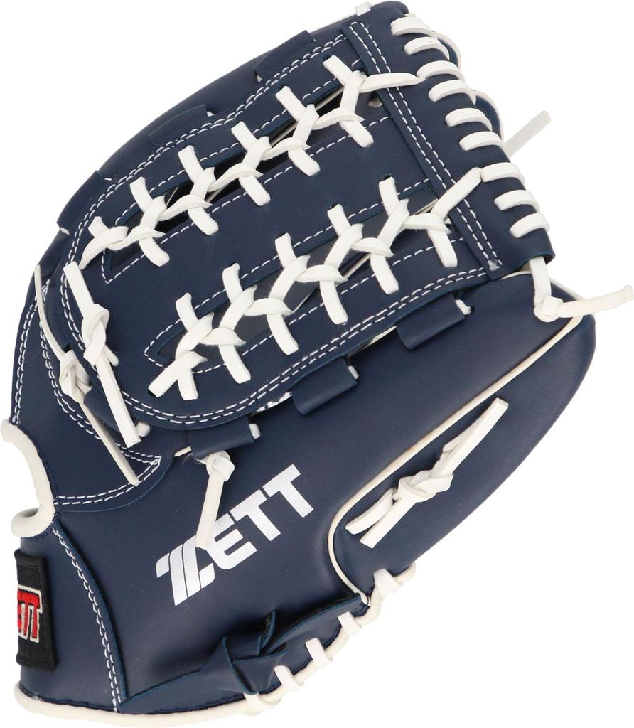 ZETT Catch Ball Gloves for Beginners with Shock Absorption Pad Inches School Students Right Throwing Blue BDG2012V 11.5 (Elementary ~)
