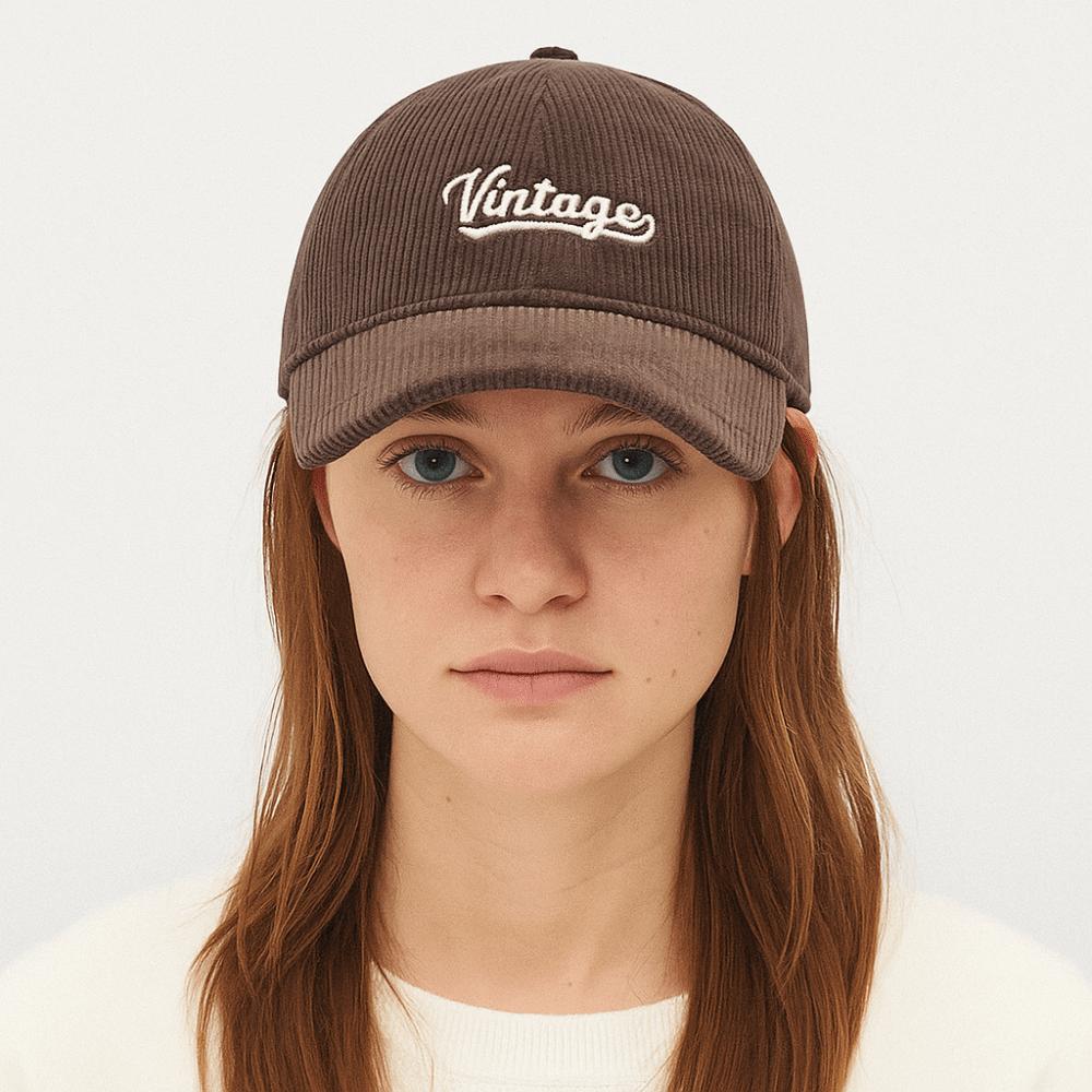 Korean Men Women Baseball Cap Corduroy Snapback Hat Fashion Letter Embroidery Cap  Visors