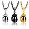 Bold Hand Grenade Pendant Titanium Steel Necklace