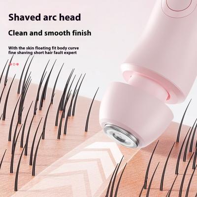 Doppelköpfe Damen Elektrorasierer USB Wiederaufladbar Wasserdicht Tragbar Gesicht Körper Bikinizone Arm Bein Haarentfernung Epilierer Rasierer Trimmer
