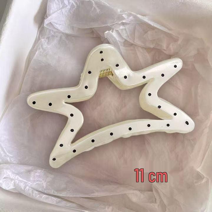 Koreanischer Eleganter Kürbisbogen Polka Dot Haarspange - Groß, Cremige Texturierte Hochsteckfrisur-Accessoire