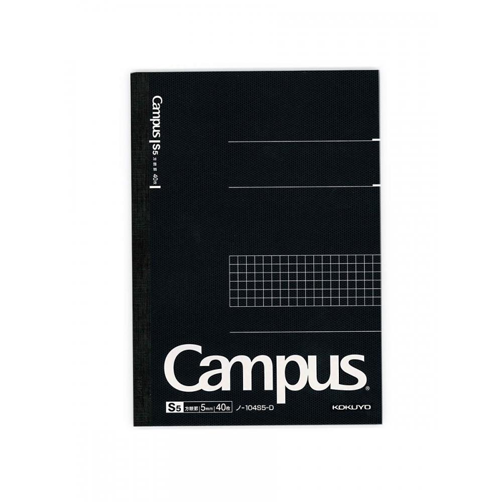 Kokuyo  A5  H210xw148xD5mm 5mm Kokuyo Campus Note Plan No 104s5 D Black boDy Size