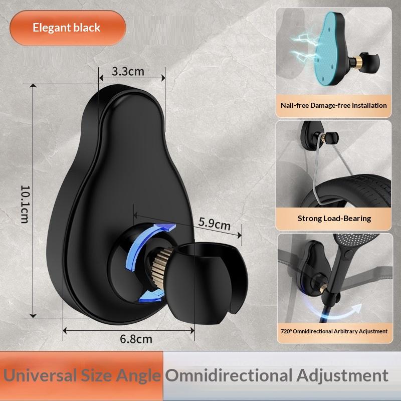 Handheld Shower Head Bracket Wall Mounted Adjustable Shower Holder Abs Chrome Black Grey Bathroom Shower Mounting Brackets чёрный