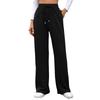 Women's Drawstring Elastic Waist Loose Wide Leg Pants Solid Color Urban Commute Trousers Soft Rayon Casual Sweatpants