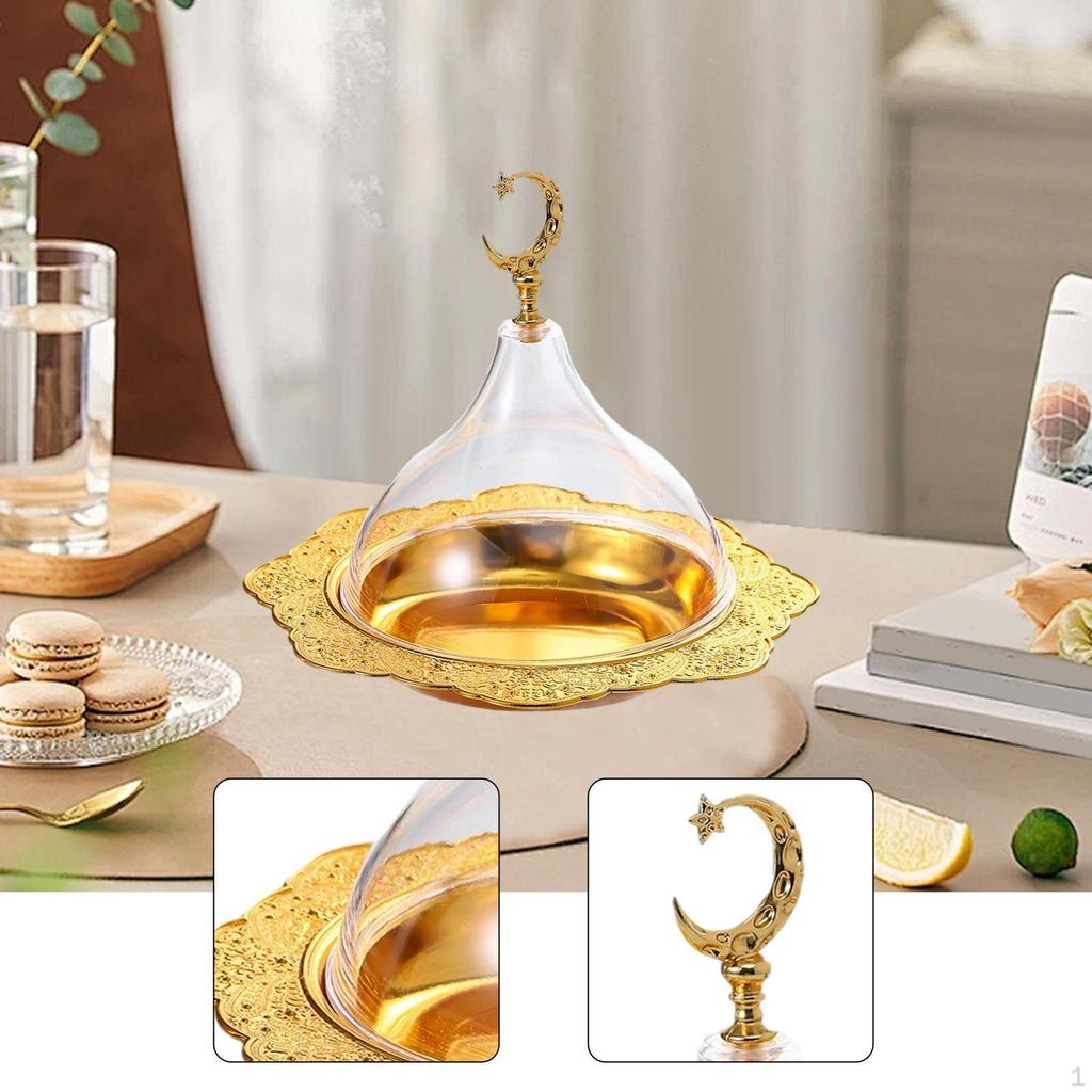 Cake Plate with Lid Cupcake Stand for Kitchen Dining Fruit Serving Tray Bowl Mini Dessert Display