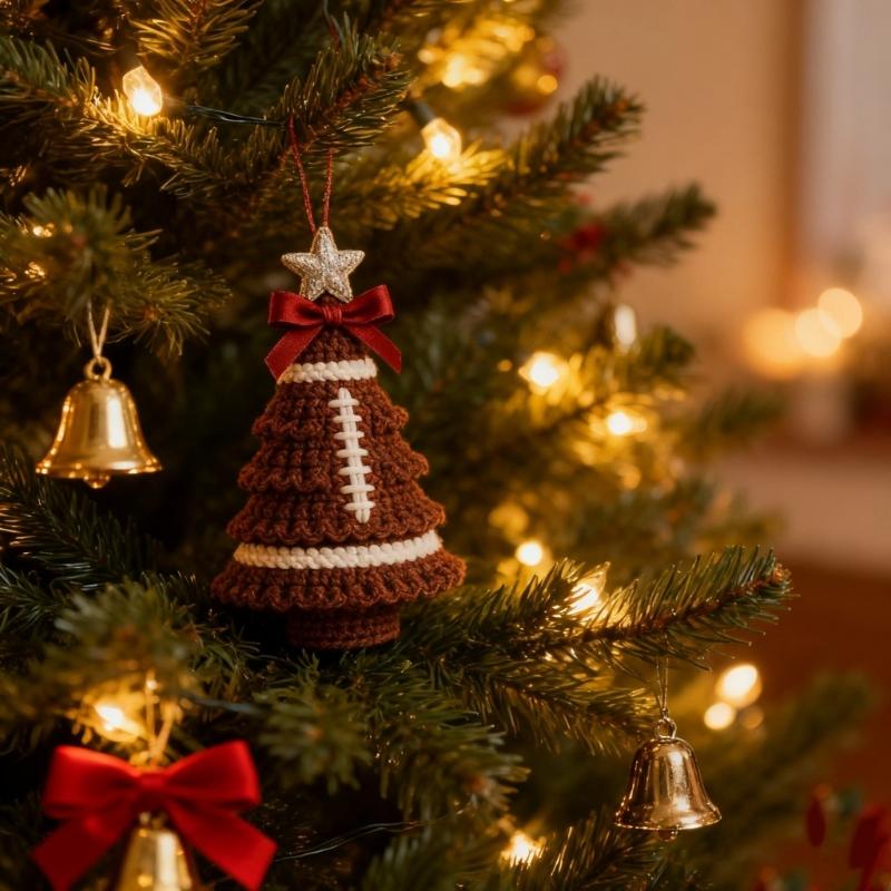 Handmade Crochet Christmas Tree Set For Home Decoration With Step-by-Step Tutorial Instruction Crochet Hook and Yarn