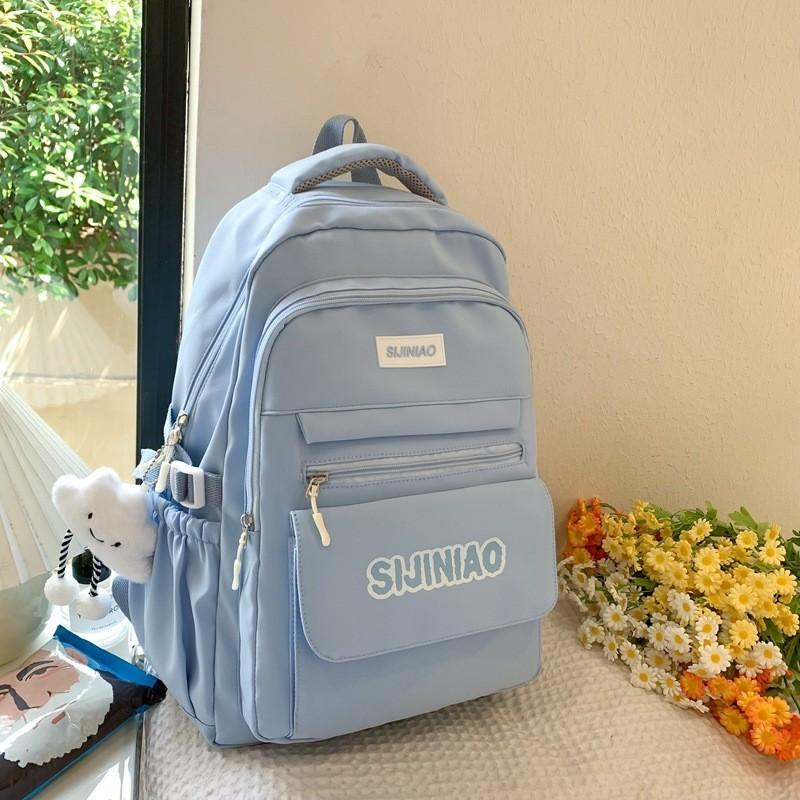 Spacious Waterproof School Backpack Lightweight Unisex Design For Commuting синий