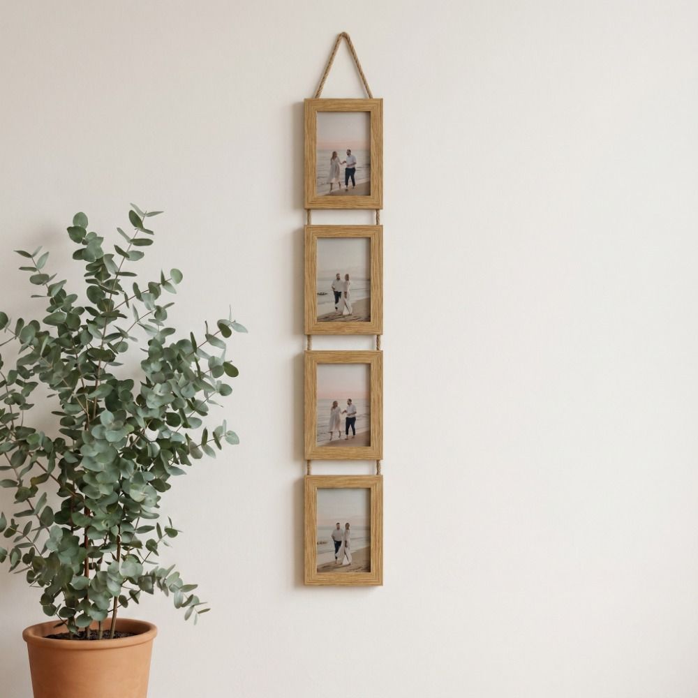 Cornice Portafoto da Appendere da 6 Pollici Stile Rustico Parete Fotografica Verticale Cornice per Ritratti di Famiglia Camera da Letto