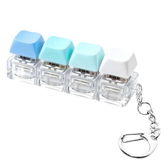 

Keyboard Fidget Toy 4-in-1 Keyboard Decompression Button Finger Clicker Toy 4-Keys Fidget Keychain Work Travel Stress Relief Desk