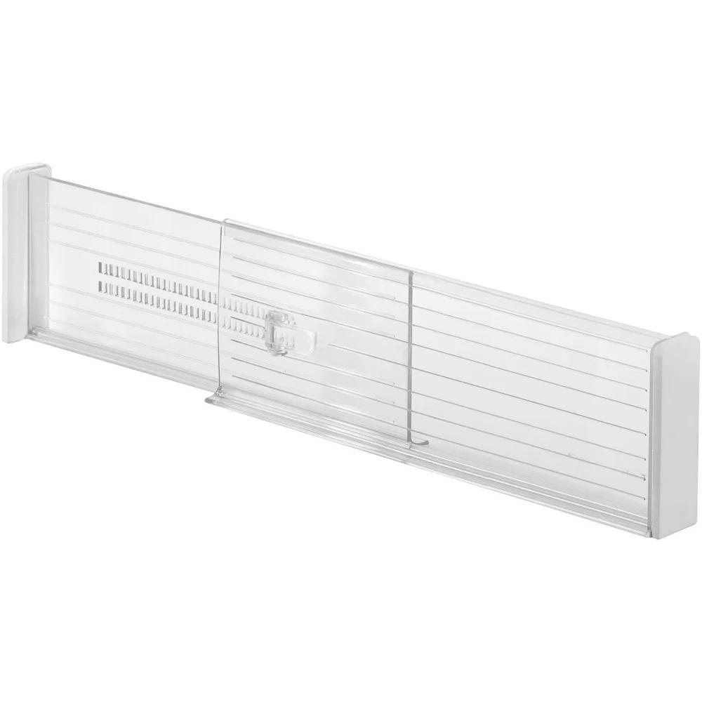Adjustable Drawer Organizer Set of 2 BPA-Free Clear Plastic In-Drawer Dividers Kitchen Bathroom Office Storage Solutions