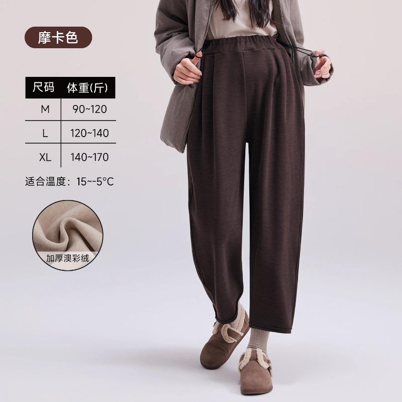 Maternity Pants Spring and Autumn Outer Wear Wide-leg Pants Low-rise Casual Pants New Autumn and Winter Thickened Straight Pants Winter Wear