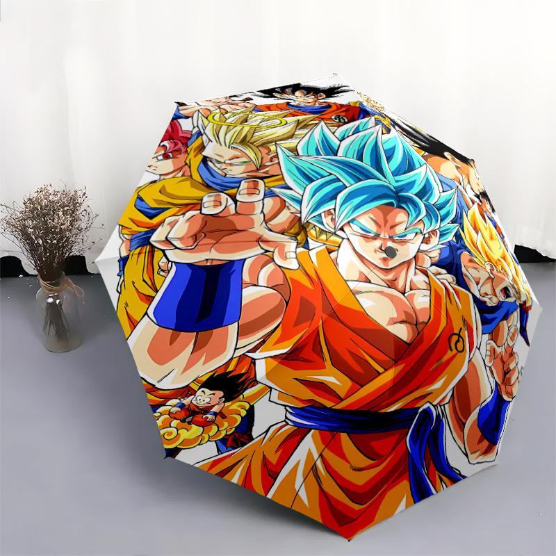 1 PC Automatic Folding Umbrella - Dragon Ball Super Pattern Portable Foldable Design With 8 Ribs Christmas Birthday Gifts