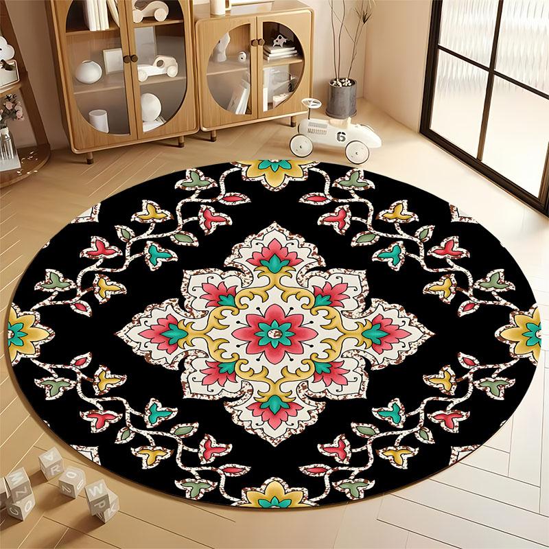 

Intricate Floral Round Carpet for Living Room Elegance round carpet for home sofa bedroom, gift Diameter 60cm