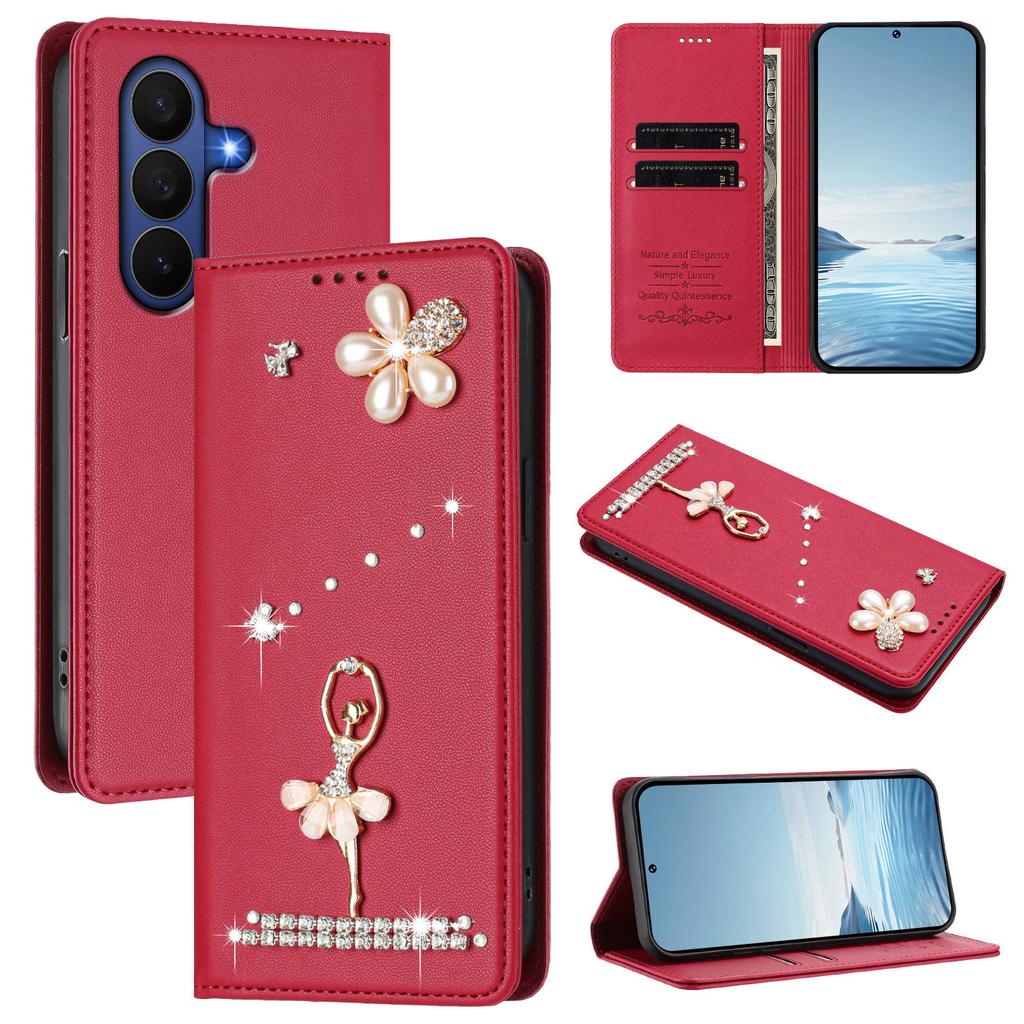Luxury Diamond Cute Cards Solt Wallet Leather Phone Case For Samsung Galaxy Z Fold 7 6 5 4 3 Flip Bag Pocket Kickstand Cover