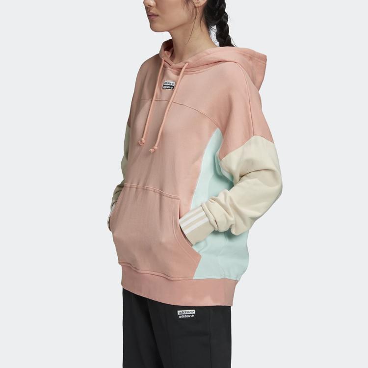 Adidas Casual Sport Color Block Pullover Hoodie Women Hoodies Light-Pink GD3076