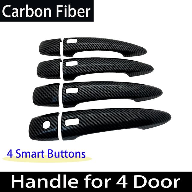 Styling Cromato Nero Lucido Per Nissan Sentra Sylphy B18 Adesivo Maniglia Portiera Esterna in Fibra di Carbonio Accessori Auto