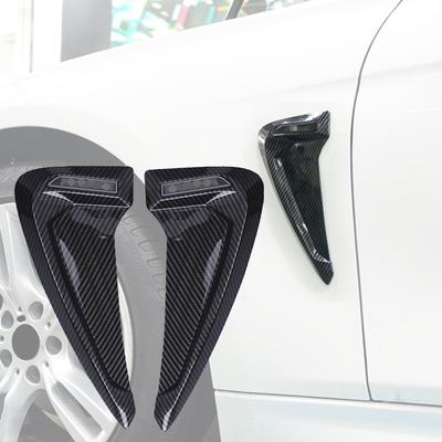 Bil Sidoluftintag Kåpa Trim Klistermärke För Skärm Universal För BMW E39 E46 E60 E90 X1 X3 X5 F30 Mjuk Kolfiber ABS Trim Dekal