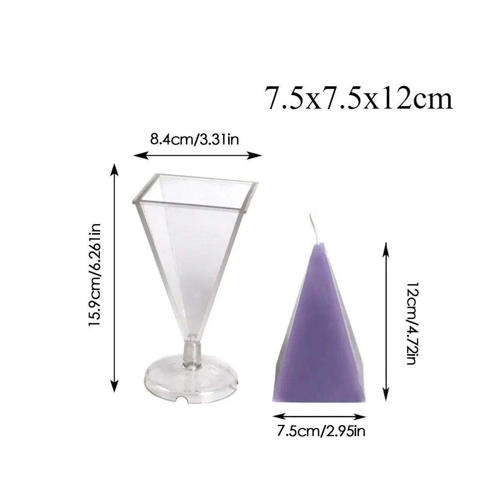 Multi Size Pyramid Shape Candle Plastic Mold Geometry Taper Acrylic Mould Artist Candle Making Tool Scented Decor Birthday Gifts