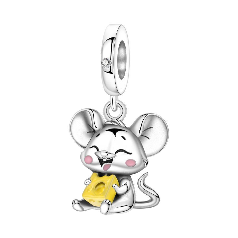 S925 Silver Cute Panda Bear Penguin Beaded Pendant Bracelet Handmade Jewelry Gift for Women Girls