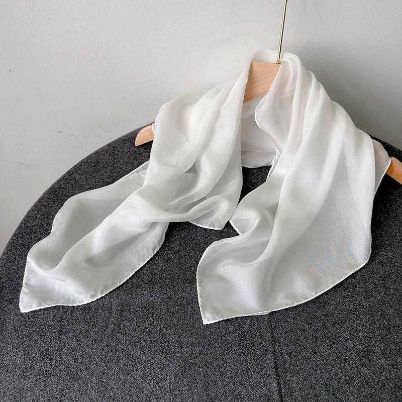Japanese Sweet Silk Chiffon Silk Scarf Tie-Dyeing Blue Dyeing Grass And Wood Hand-Dyeing Special White Natural Material Scarf