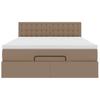 Ottoman Bed with Mattress Cappuccino Brown 140x190 Cm Faux Leather