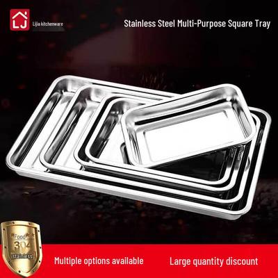 Plateau Rectangulaire Commercial en Acier Inoxydable 304