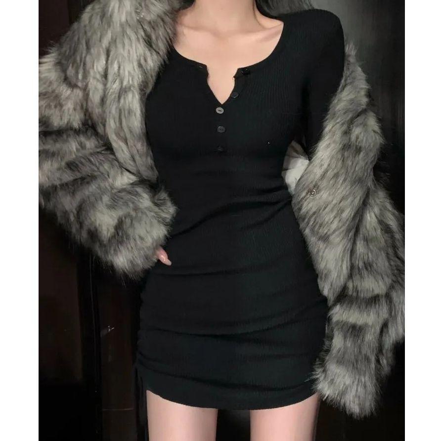 Bottom Dress Women's Clothing Autumn New Pure Desire Spice Girl Sexy Slim Small Hip Skirt
