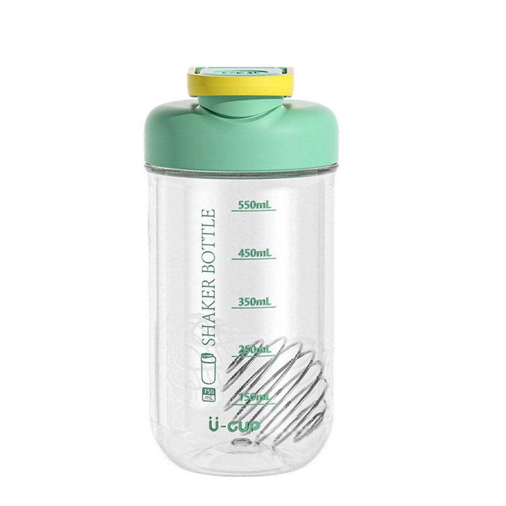 

Plastic Shaking Bottles Clear Scale Stirring Cup Portable Fitness Cup Office зелёный