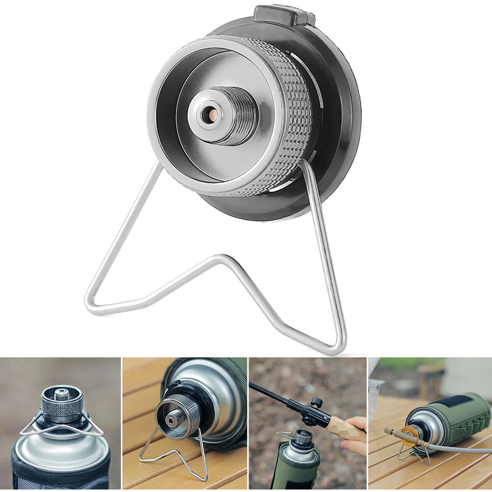 Portable Gas Stove Adapter Aluminum Alloy Butane Gas Cooker Connector Lightweight Gas Tank Adapter Compact for Camping Picnic