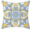 Home Decor Exquisite Blue-Yellow Patterned Throw Pillow Covers Pattern Cushion Cover Suitable For Sofa Bedroom Car Pillow Cover