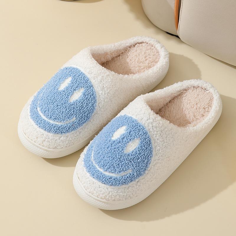Cartoon smiley cotton slippers winter women's indoor home non-slip household autumn and winter warm slippers
