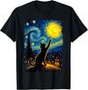 Black Cat Starry Night Van Gogh Cat, Cat Mom, Cat Dad T-Shirt Mens Womens Tees Top Unisex T-Shirt Mens Womens Tees Top