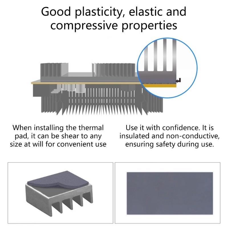Silicone Baseds Thermals Conductivity Pad for Electronics Cooling Long Heat Transfer Materials