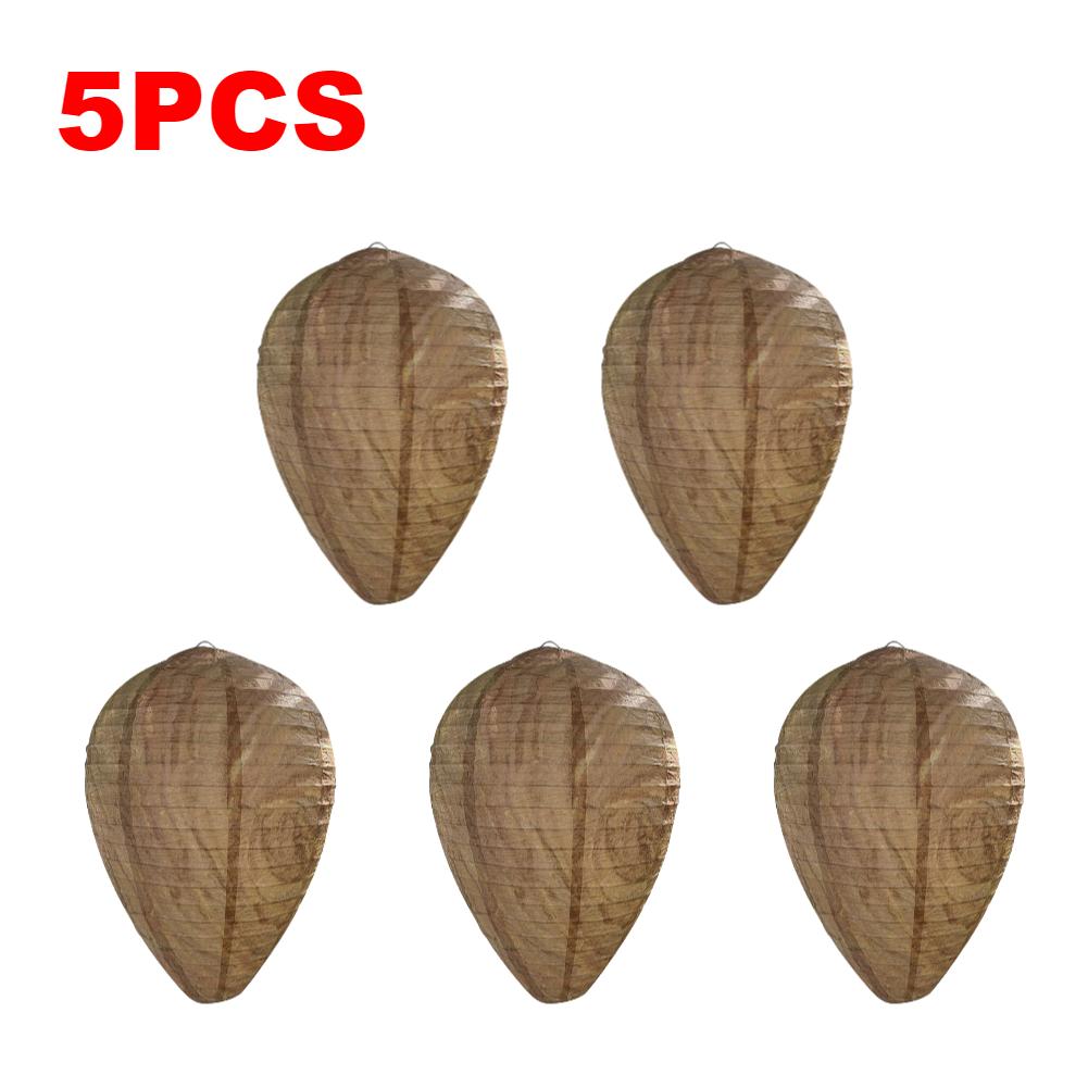 2-5pcs Hanging Wasp Deterrent Paper Hornet Fake Wasp Nest Repellent Hornets Safe Fake Trap Safe Garden Repellent Trap for Yard
