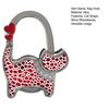 Cat-Shaped Bag Hook with Shiny Rhinestones Decor Non-Slip Base Foldable Desk Edge Handbag Hanger Keychain