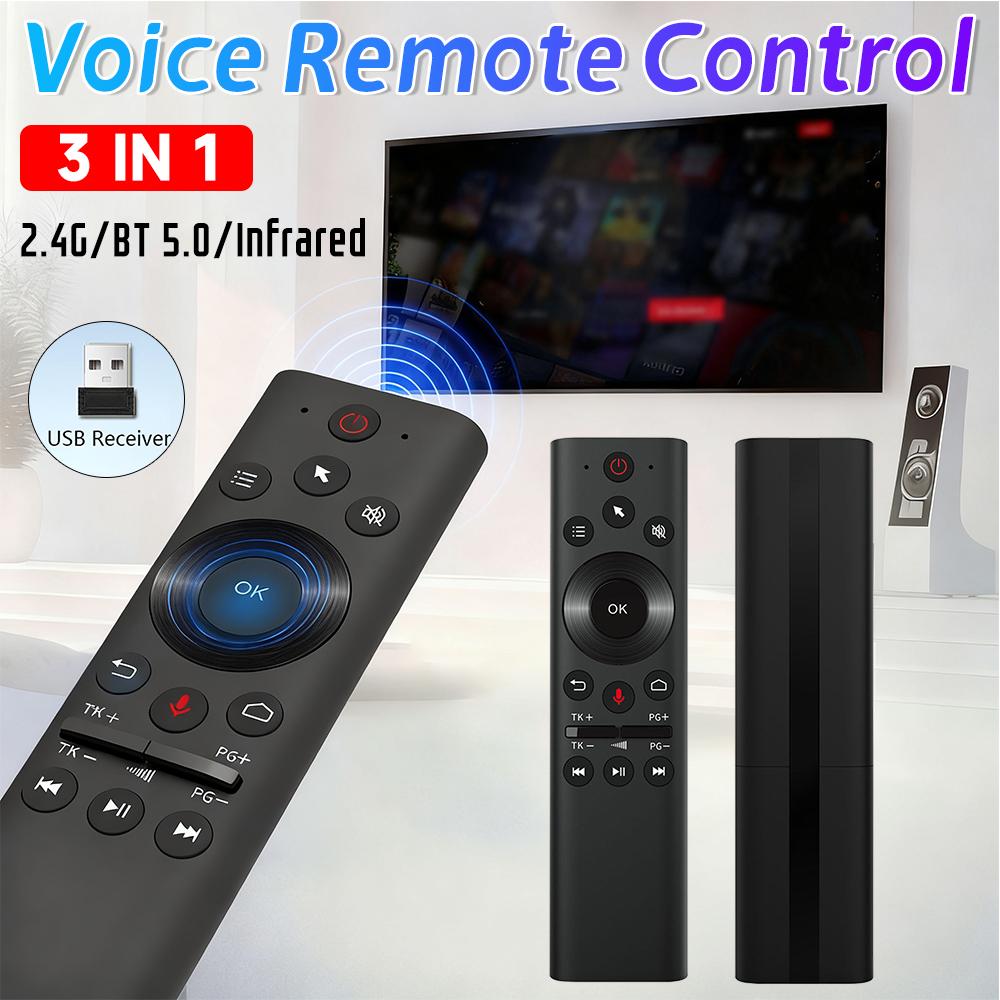 2.4G BT 5.0 Wireless Voice Remote Control 6 Axis Gyroscope Air Fly Mouse with Voice Input Replace Air Mouse for Android TV Boxes