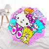 Hello Kitty, Teddy Bears Automatic Open/Close Umbrella-Cute Umbrella with Cute Design, Portable 3-Fold Compact Umbrella for Men & Women, Hal