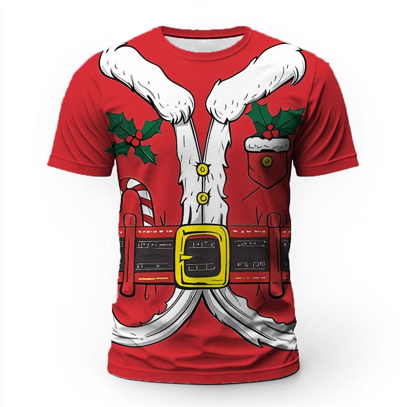 Funny Christmas Claus Cosplay T Shirts For Men Fashion 3D Printed Xmas T-shirts Casual Oversized Tees Tops S 939₽