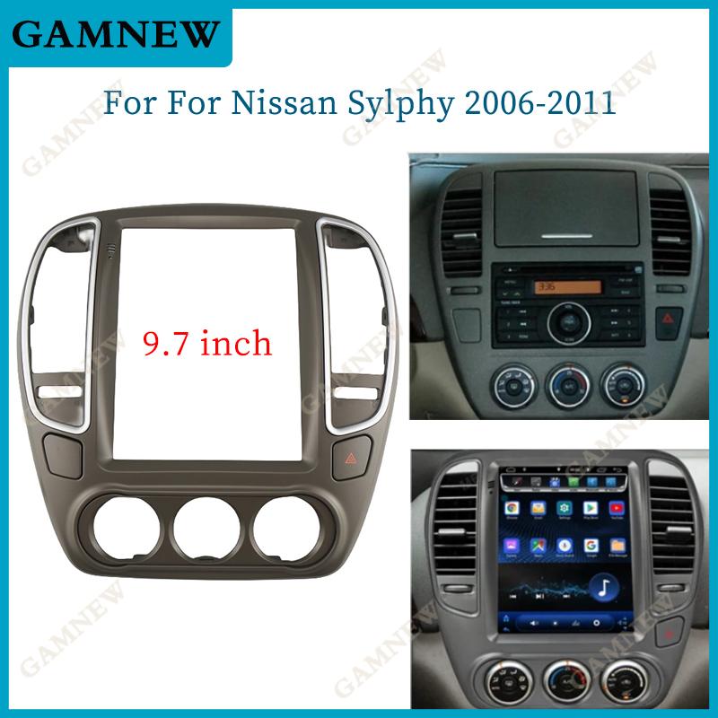 9.7 Inch 2 Din Radio Frame For Nissan Sylphy Bluebird 2006-2011 Car Player DVD Audio Panel Mount Installation Fascia Frame