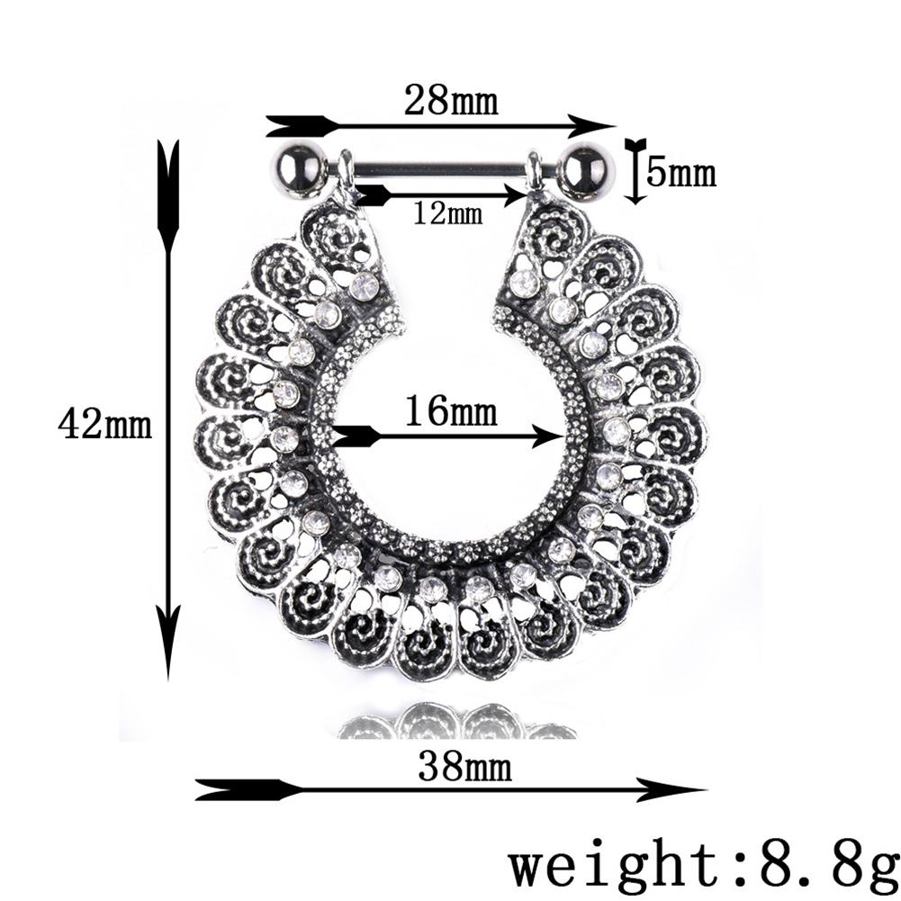 Kobiety Bohemia Retro Style Delikatny Hollow Out Piercing Sutek