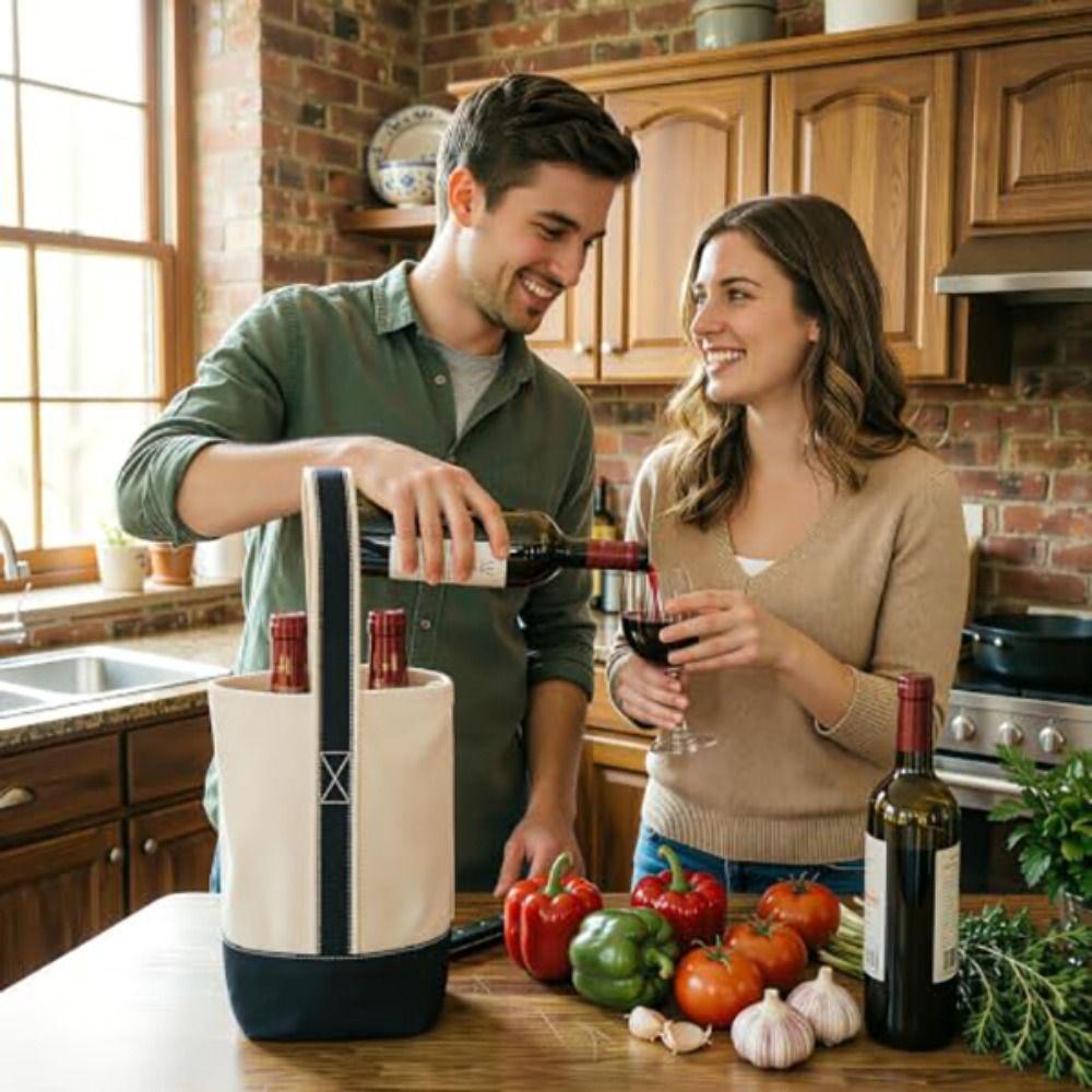 Thickened Wine Tote Bag Double Bottle Birthday Gift Bag Portable Wine Bottle Carrier  Wedding