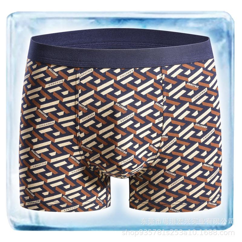 Men's Underwear Cotton Antibacterial Breathable Men's Printed Underwear Men's Plus Size Briefs