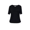 Blacknini (Three Colors) "Smooth T" High Density Mulberry Silk Smooth Elastic Waist-Tightening Short Sleeve T-shirt Top