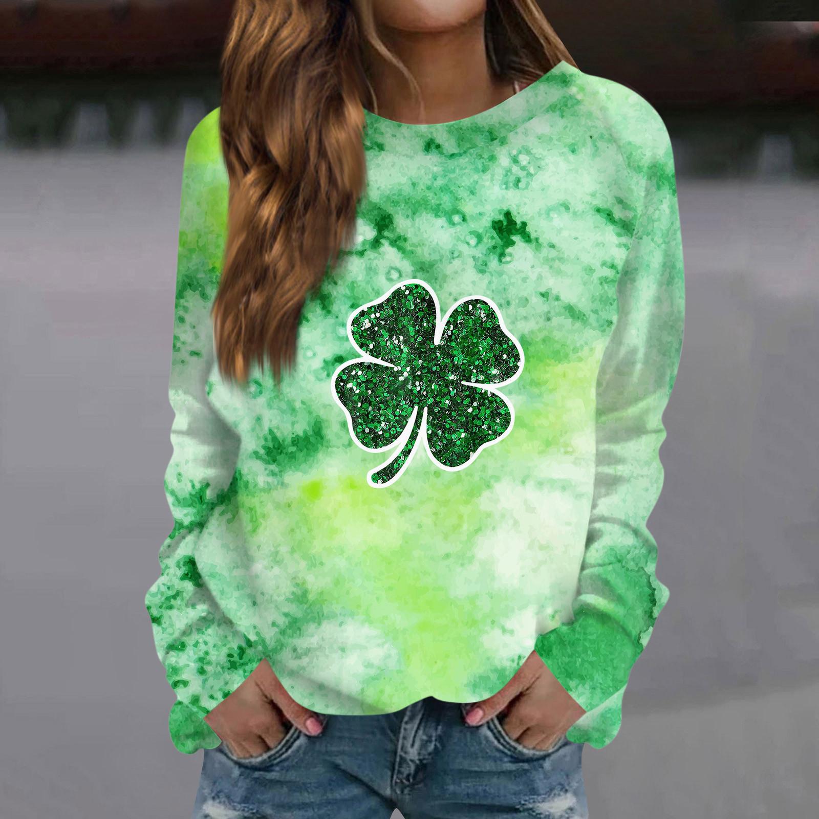 

Женская мода повседневная толстовка с длинным рукавом и круглым вырезом с принтом L армия зеленый