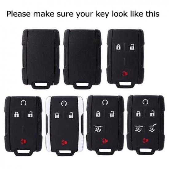 Black TPU Key Fob Protective Case For 14-up Chevy Silverado Colorado GMC Sierra