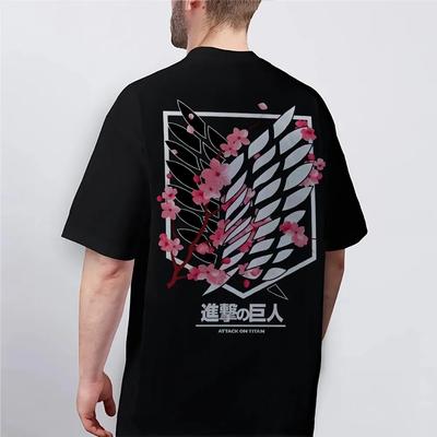 Attack On Titan Cotton Unisex Round Neck Anime TShirt Mens and Womens Summer Fashion High Quality Breathable Street TShirt