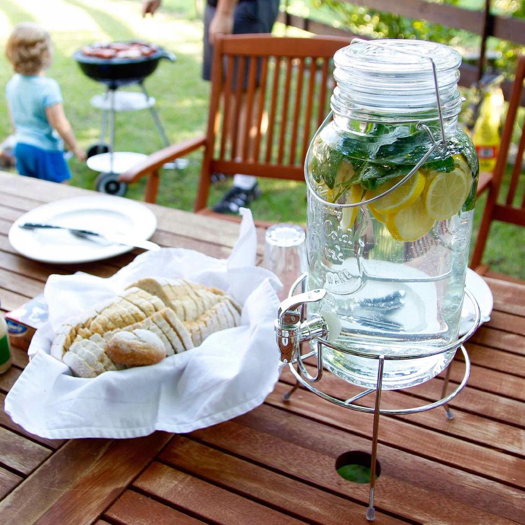JAR WITH TAP GLASS JAR FOR LEMONADE WATER