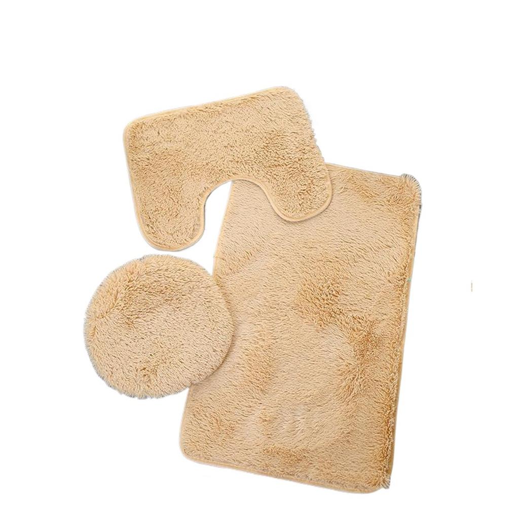 Badezimmermatten, konturierte Bodenmatten und Badezimmerabdeckungen mit Gummirücken, 3-teiliges Set, massiv